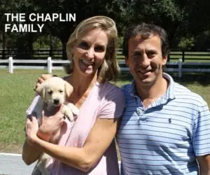 The Chaplin family and their new pup
