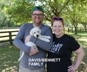 The Davis Bennet family and their puppy