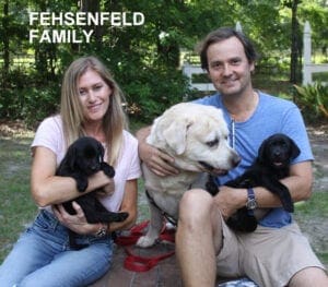 The Fehsenfeld family and their pup